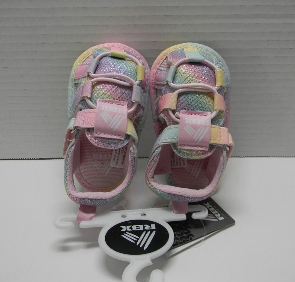 RBX Crib Shoes Baby Infant Rainbow Pastel Sandals Various Sizes New Gift 3-6 mos
